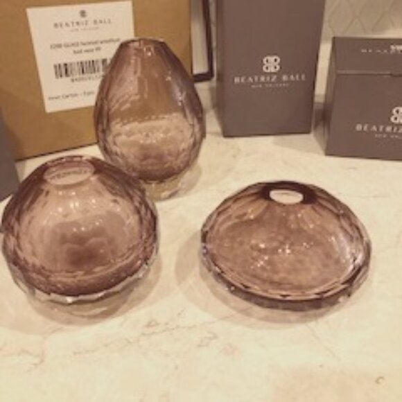 Beatriz Ball - Faceted Glass Bud Vases - Amethyst - Set of 3 - Picture 1 of 4
